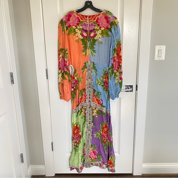 Farm Rio x Anthropologie Long-Sleeve V-Neck Maxi Dress XL NWT - Picture 5 of 6